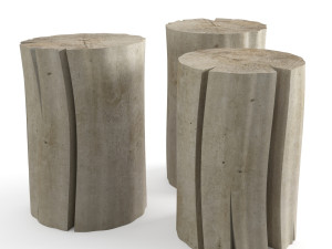 wood stub side tables 3D Model