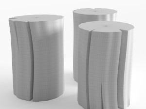 wood stub side tables 3D मॉडल