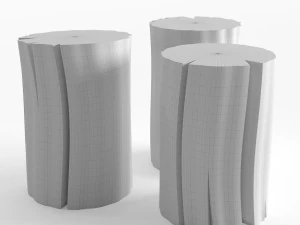 wood stub side tables 3D Model