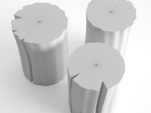 wood stub side tables 3D मॉडल