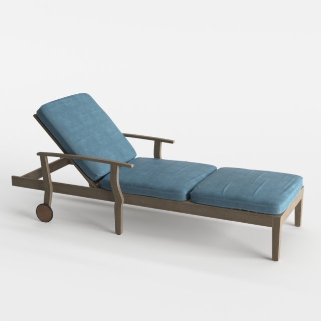 pool deck chaise lounge wood base 3Dモデル .c4d .max .obj .3ds .fbx .stl .blend 