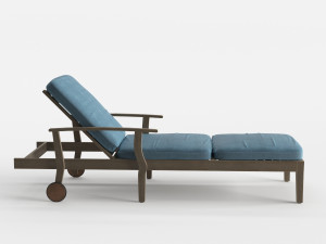 pool deck chaise lounge wood base 3Dモデル