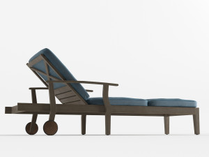 pool deck chaise lounge wood base 3Dモデル