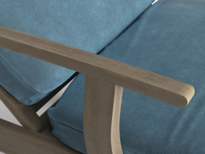 pool deck chaise lounge wood base 3Dモデル