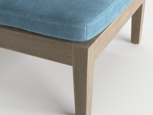 pool deck chaise lounge wood base 3Dモデル