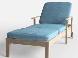 pool deck chaise lounge wood base 3Dモデル