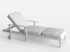 pool deck chaise lounge wood base 3Dモデル