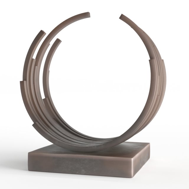 modern decorative abstract bronze art sculpture 05 3D Модель .c4d .max .obj .3ds .fbx .stl .blend