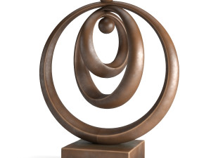 modern decorative abstract bronze art sculpture 01 3D 모델