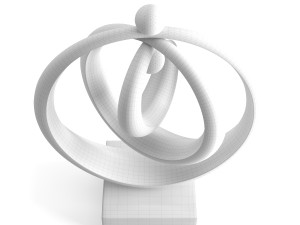 modern decorative abstract bronze art sculpture 01 Modello 3D