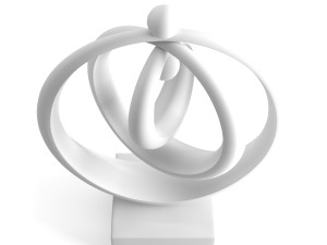 modern decorative abstract bronze art sculpture 01 Modello 3D