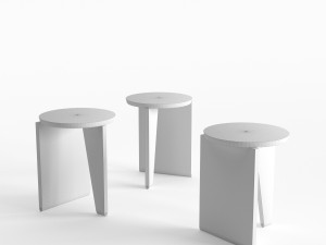 eggcollective wu side table stool 3D Модель