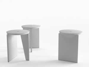eggcollective wu side table stool 3D Модель