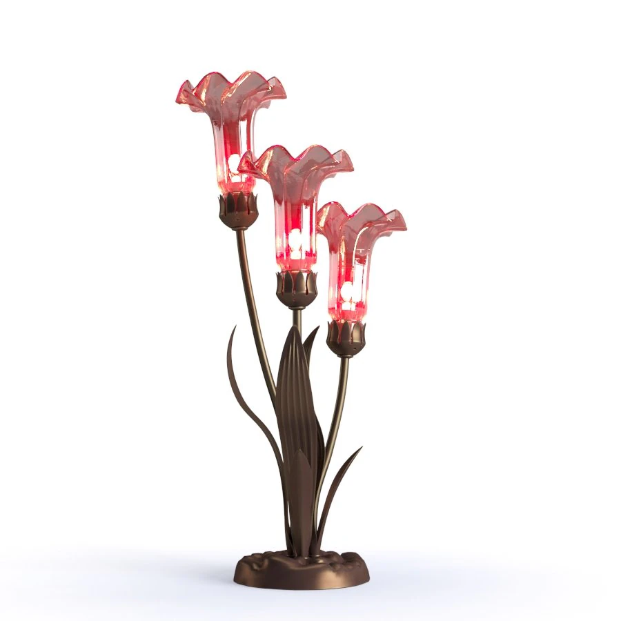 21 mercury glass 3 lily uplight accent lamp 3D Model .c4d .max .obj .3ds .fbx .stl .blend 