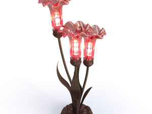 21 mercury glass 3 lily uplight accent lamp 3D Model