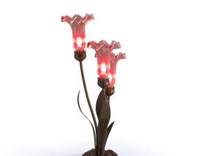 21 mercury glass 3 lily uplight accent lamp 3D Model