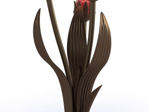 21 mercury glass 3 lily uplight accent lamp 3D Model