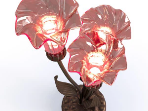21 mercury glass 3 lily uplight accent lamp 3D Model