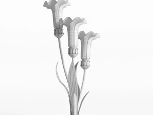 21 mercury glass 3 lily uplight accent lamp 3D Model