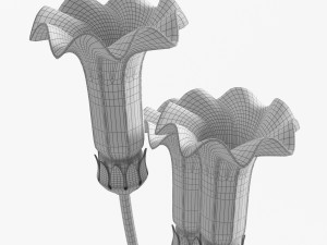 21 mercury glass 3 lily uplight accent lamp 3D Model