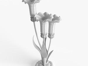 21 mercury glass 3 lily uplight accent lamp 3D Model