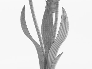 21 mercury glass 3 lily uplight accent lamp 3D Model