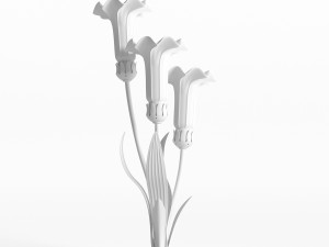 21 mercury glass 3 lily uplight accent lamp 3D Model