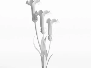 21 mercury glass 3 lily uplight accent lamp 3D Model