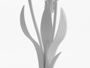 21 mercury glass 3 lily uplight accent lamp 3D Model