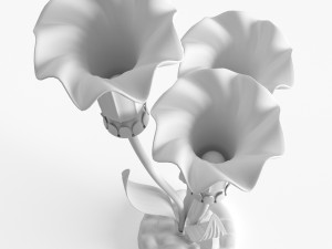 21 mercury glass 3 lily uplight accent lamp 3D Model