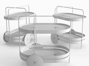 the grace serving trolley bar cart 3D Model