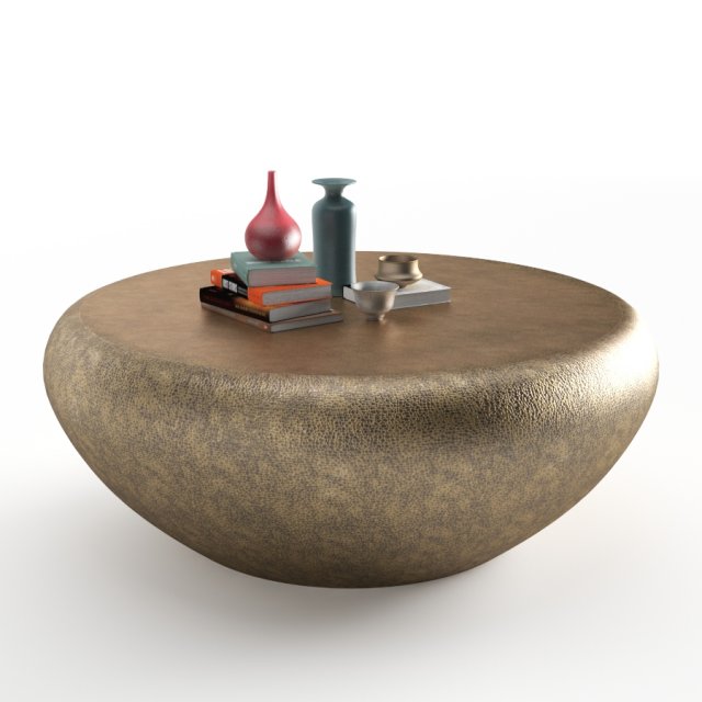 goa cocktail table antique brass 3D Модель .c4d .max .obj .3ds .fbx .stl .blend 