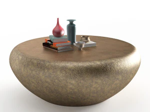 Stolik koktajlowy goa, antyczny mosiądz Model 3D