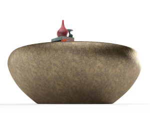 goa cocktail table antique brass 3D Model