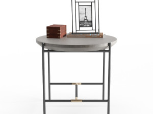 west elm finian concrete iron end table 3D-Modell