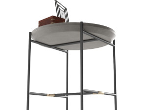 west elm finian concrete iron end table 3D-Modell
