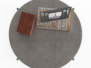 west elm finian concrete iron end table 3D-Modell