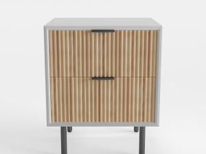 west elm quinn wood nightstand 3D 모델