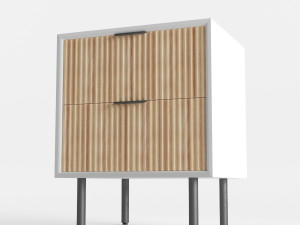 west elm quinn wood nightstand 3D 모델