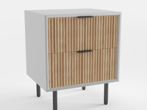 west elm quinn wood nightstand 3D 모델