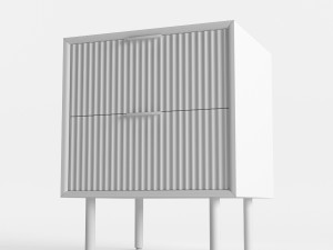west elm quinn wood nightstand 3D 모델
