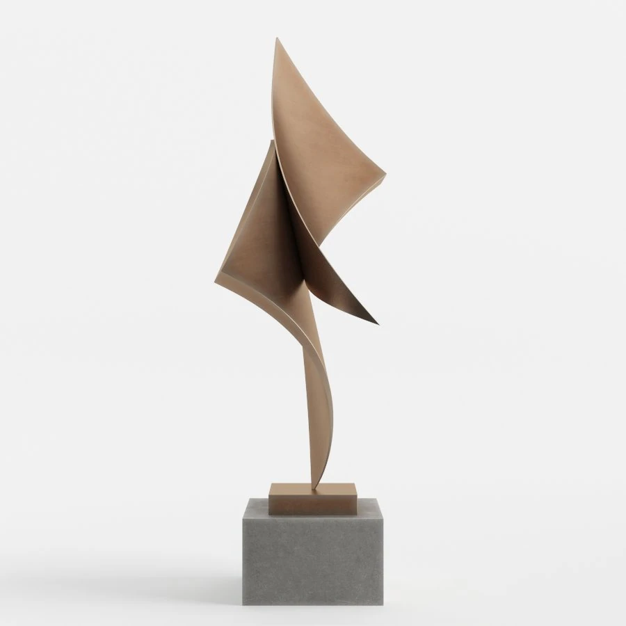 modern decorative abstract copper art sculpture 15 3D Model .c4d .max .obj .3ds .fbx .stl .blend