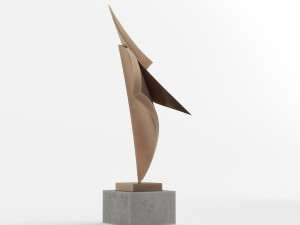 modern decorative abstract copper art sculpture 15 3D Model