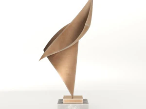 modern decorative abstract copper art sculpture 15 3D Model