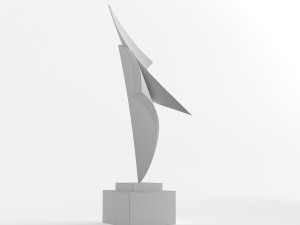 modern decorative abstract copper art sculpture 15 3D Model