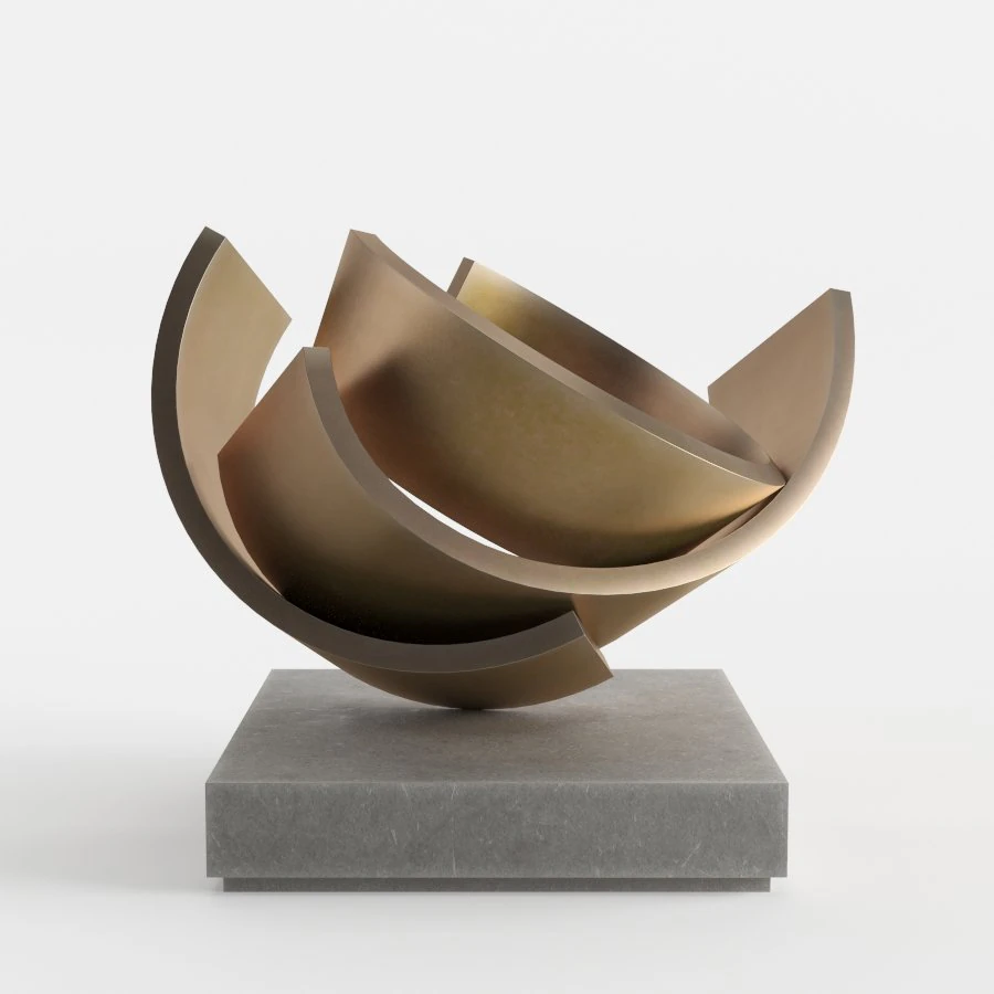 modern decorative abstract copper art sculpture 16 3D Model .c4d .max .obj .3ds .fbx .stl .blend
