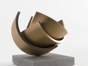 modern decorative abstract copper art sculpture 16 3D Model
