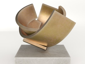 modern decorative abstract copper art sculpture 16 3D 모델