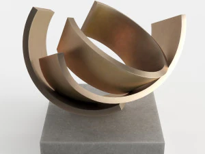modern decorative abstract copper art sculpture 16 3D Model