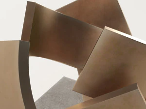 modern decorative abstract copper art sculpture 16 3D Model